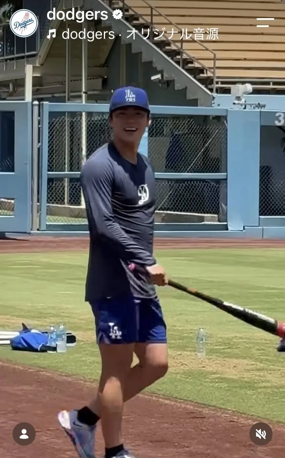 ドジャース山本由伸、衝撃スタンドイン！球団公開の打撃動画にファン歓喜「二刀流2人誕生」